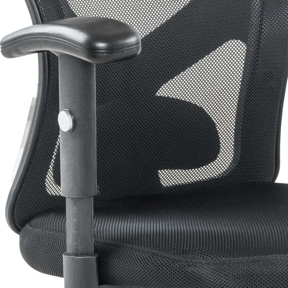 Schwarzer Schreibtisch Drehstuhl mit Lendenwirbelstütze - Zentry