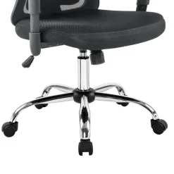 Schwarzer Schreibtisch Drehstuhl mit Lendenwirbelstütze - Zentry