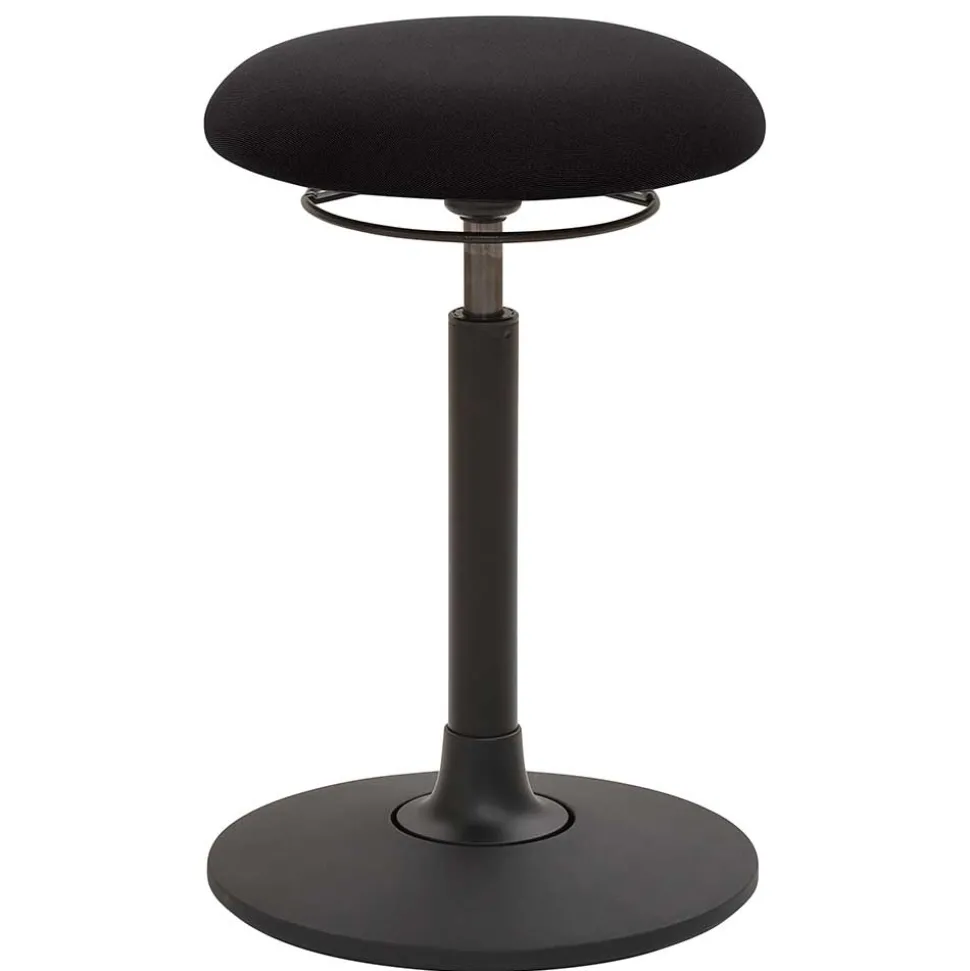 Schwarzer Schreibtisch-Hocker in Rund - Piton