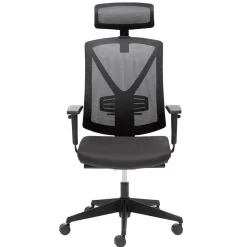 Schwarzer Schreibtischsessel mit Lordosenstütze - Drike