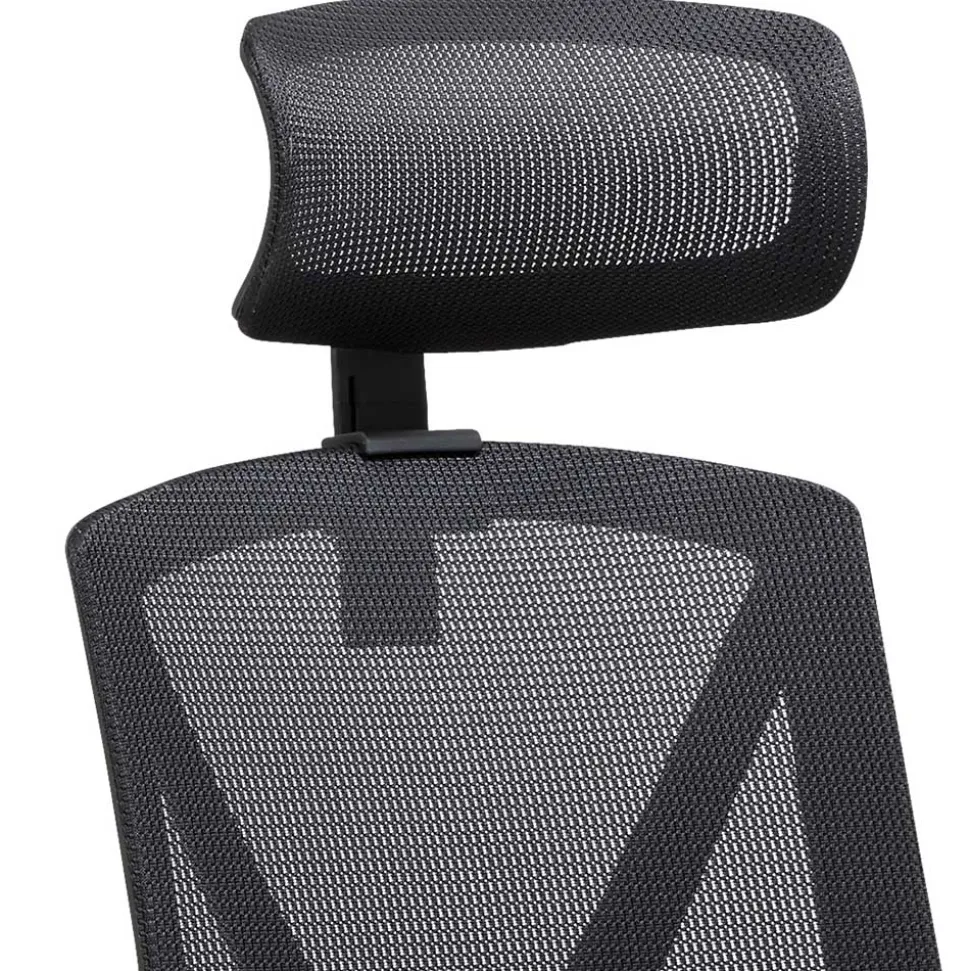 Schwarzer Schreibtischsessel mit Lordosenstütze - Drike