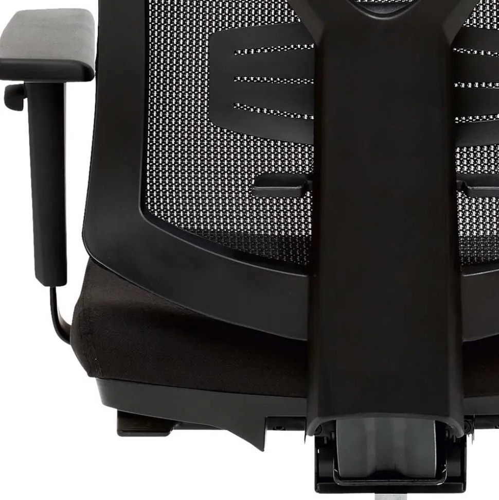 Schwarzer Schreibtischsessel mit Lordosenstütze - Drike