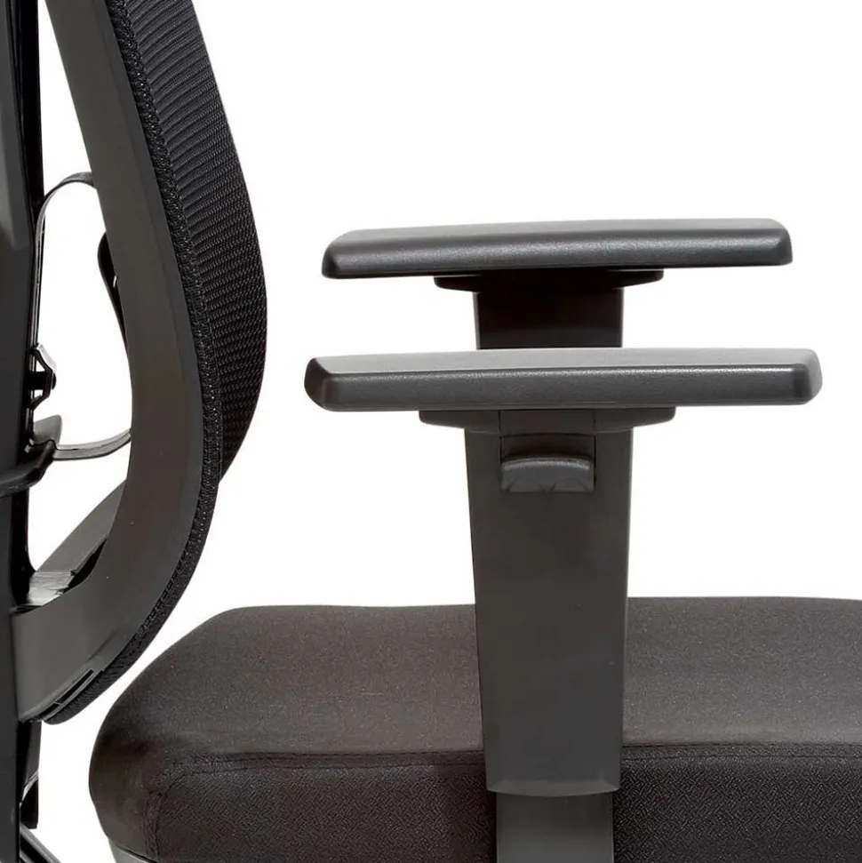 Schwarzer Schreibtischsessel mit Lordosenstütze - Drike