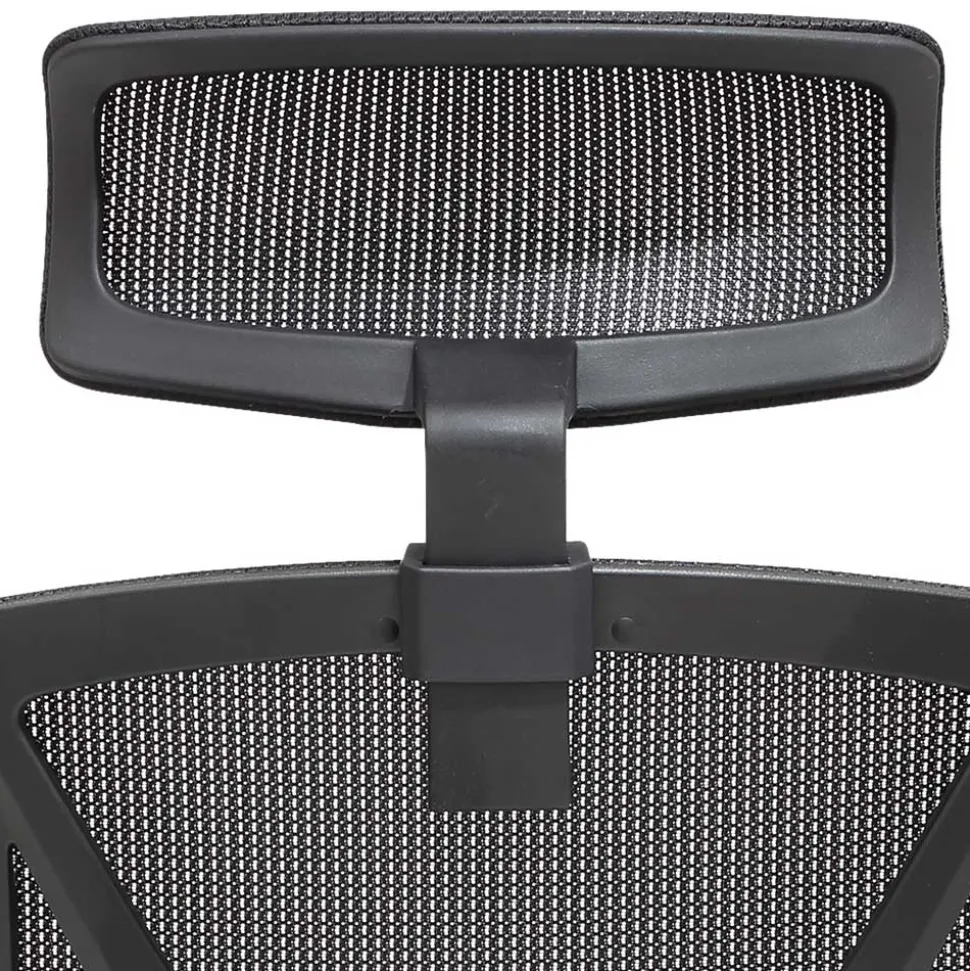Schwarzer Schreibtischsessel mit Lordosenstütze - Drike