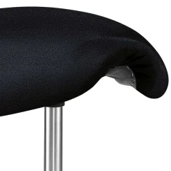 Schwarzer Stoff Bürohocker mit Dreh-Rollen-Gestell - Calvin