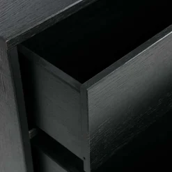 Schwarzer TV Unterschrank mit zwei Schubladen - Almery