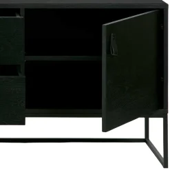 Schwarzer TV Unterschrank mit zwei Schubladen - Almery
