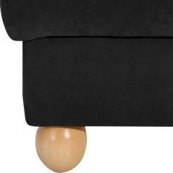 Schwarzer Velours Sessel mit Ohren - Bravassa