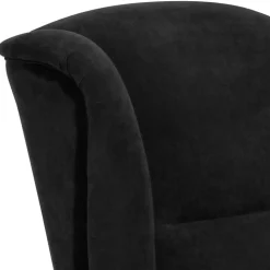 Schwarzer Velours Sessel mit Ohren - Bravassa