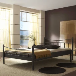 Schwarzes Bett Molisea aus Metall