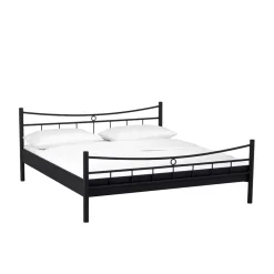 Schwarzes Bett Molisea aus Metall