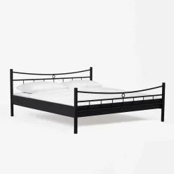 Schwarzes Bett Molisea aus Metall