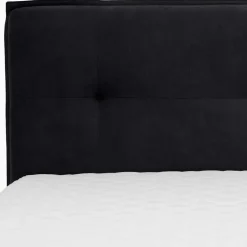Schwarzes Boxspringbett mit Bettkasten - Luya