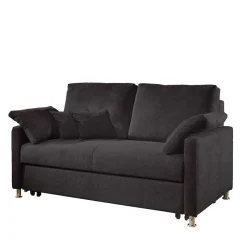Schwarzes 2er Sofa mit Schlaffunktion - Laromain