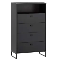 Schwarzes Flurmöbel Set - Anderian (vierteilig)