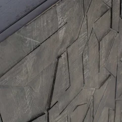 Schwarzes Sideboard mit Schnitzereien Front - Eiken