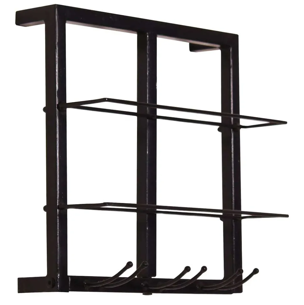 Schwarzes Wandregal für Weinflaschen - Charlots