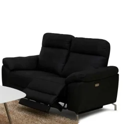Schwarzes Zweier Sofa mit Relaxfunktion - Salma