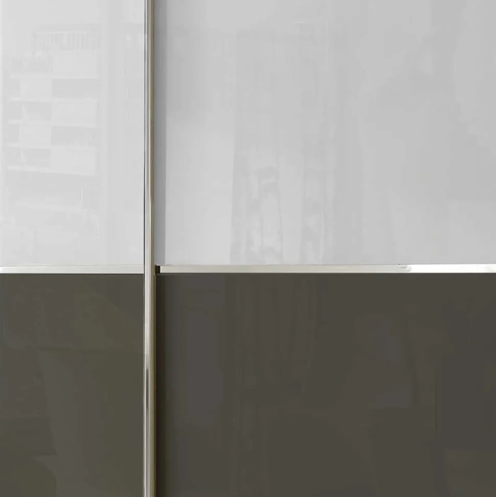Schwebetüren Kleiderschrank in Braun & Weiß - Genre