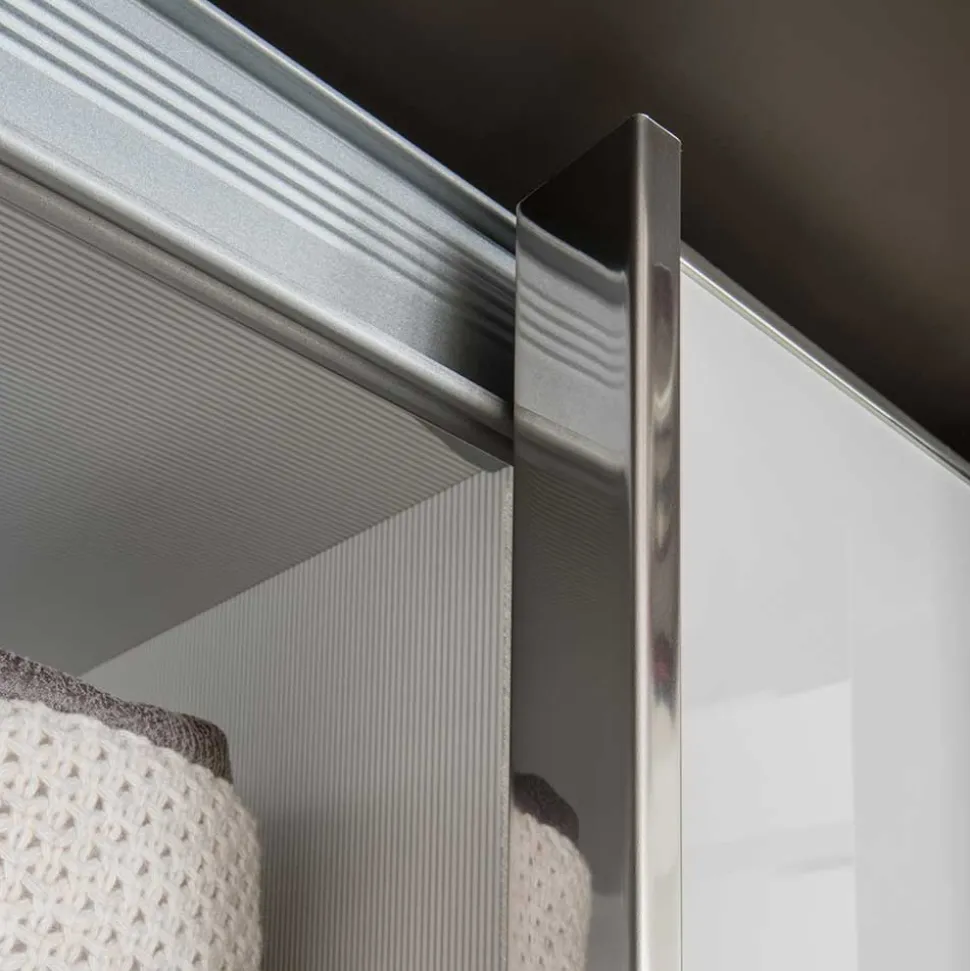 Schwebetüren Kleiderschrank in Braun & Weiß - Genre