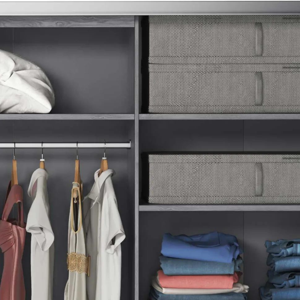 Schwebetüren-Kleiderschrank in Eiche Grau - Carika