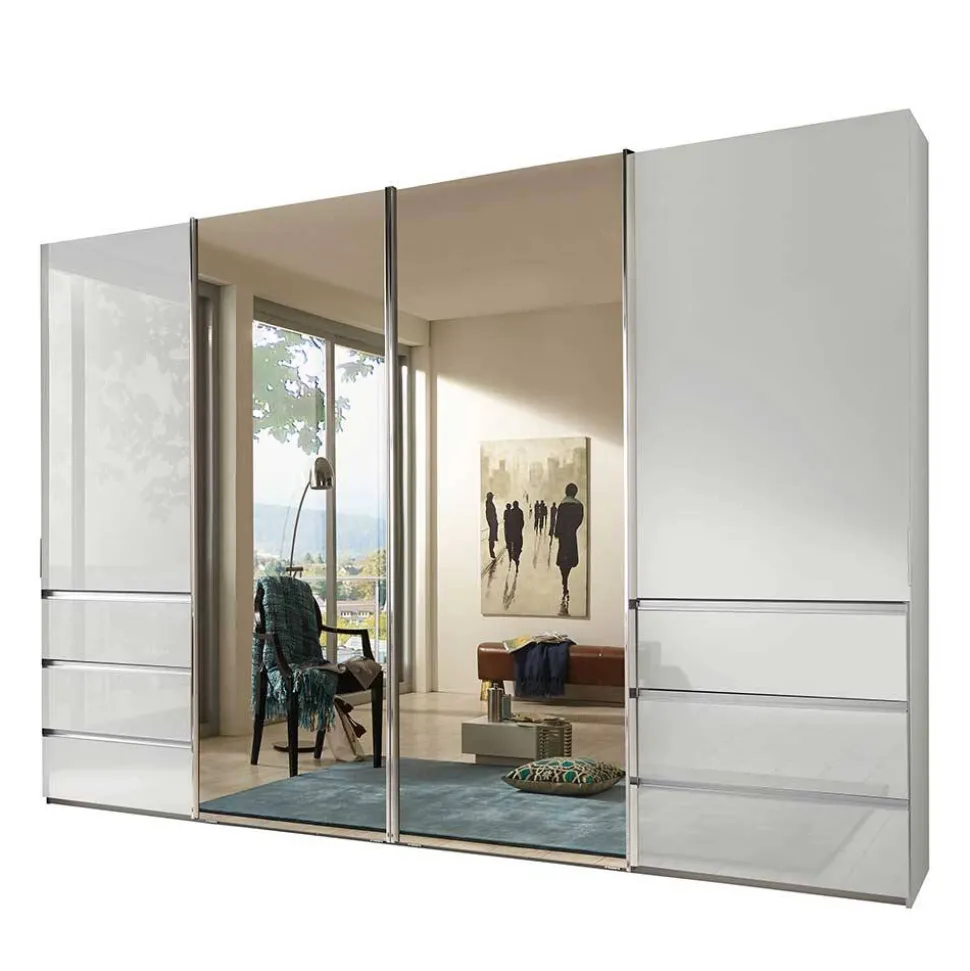 Schwebetürenkleiderschrank mit Spiegel - Oksena