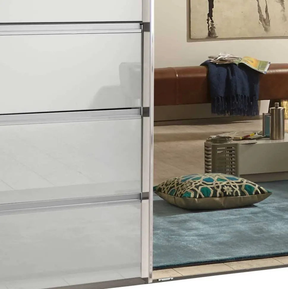 Schwebetürenkleiderschrank mit Spiegel - Oksena