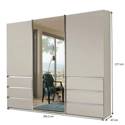 Schwebetüren-Kleiderschrank in Champagner - Nafissa