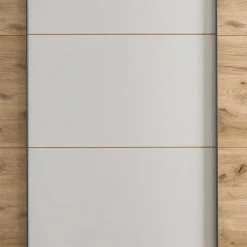 Schwebetürenschrank in Grau und Wildeiche Hell - Simple