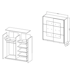 Schwebetürenschrank in Weiß mit Spiegel - Juleste