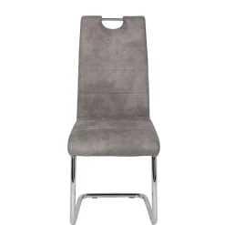 Schwingstuhl aus Microfaser Grau - Kirana (Set)