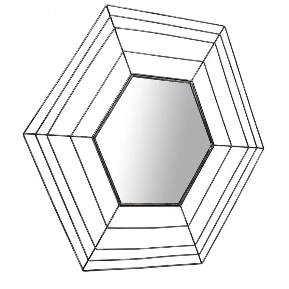 Sechseckiger Spiegel im Spinnweben Design - Vivenda
