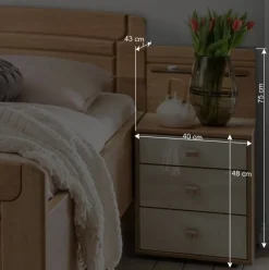 Seniorenbett mit Nachtkommode - Emdsiva (zweiteilig)