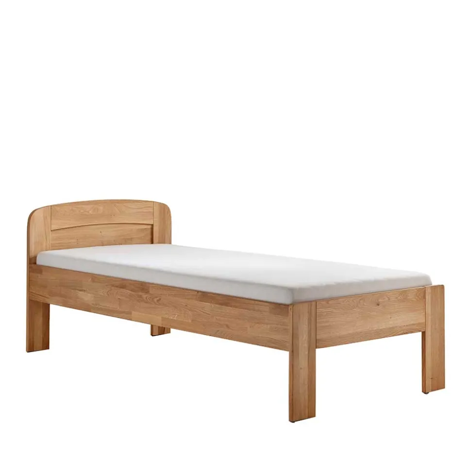 Senioren-Einzelbett aus Wildeiche Massivholz - Issiaco