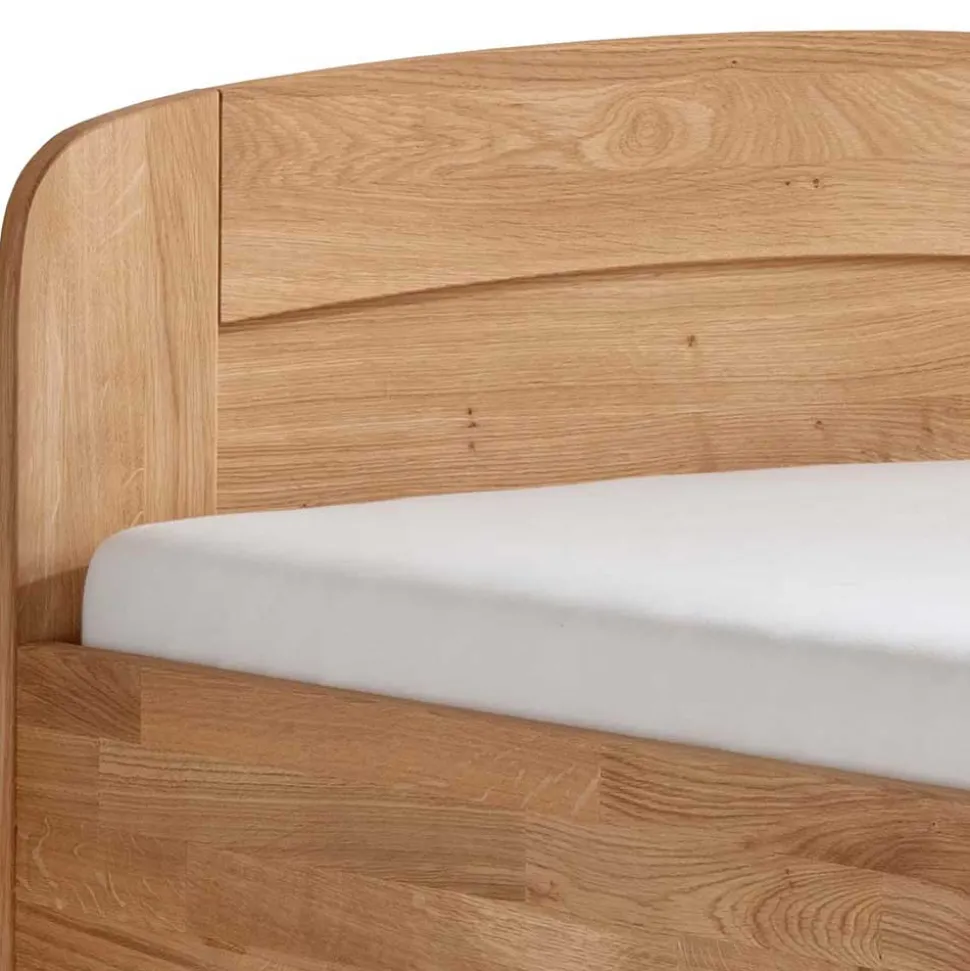 Senioren-Einzelbett aus Wildeiche Massivholz - Issiaco