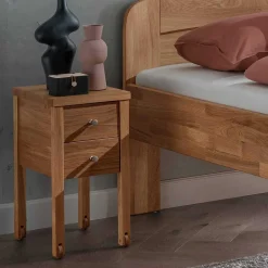 Senioren-Einzelbett aus Wildeiche Massivholz - Issiaco