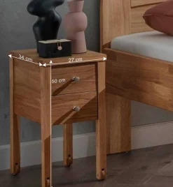 Senioren-Einzelbett aus Wildeiche Massivholz - Issiaco