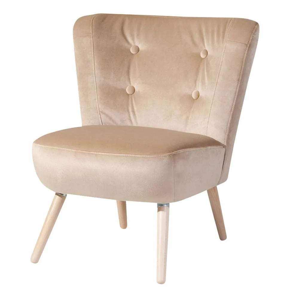 Sessel aus Samtvelours Beige - Modena