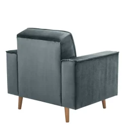 Sessel aus Samtvelours in Blaugrau - Lymeca