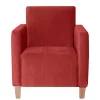 Sessel aus Samtvelours in Ziegelrot - Sunset
