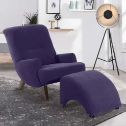 Sessel aus Velours in Violett - Cregorian