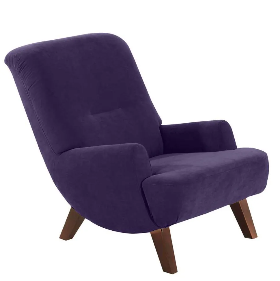 Sessel aus Velours in Violett - Cregorian