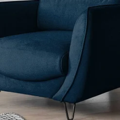 Sessel aus Webstoff in Dunkelblau - Berenice