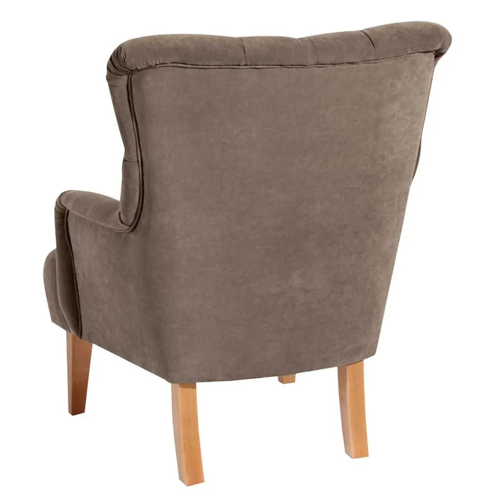 Sessel in Beigegrau und Buche - Celavio