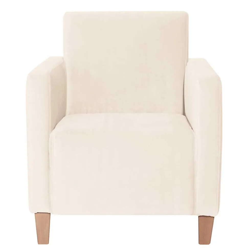 Sessel in Cremeweiß Samtvelours - Roger