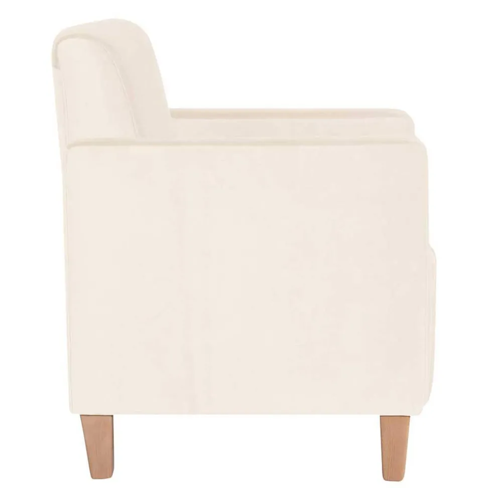 Sessel in Cremeweiß Samtvelours - Roger