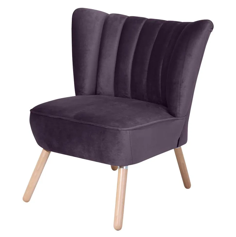 Sessel in Dunkellila und Buche Natur - Zunil