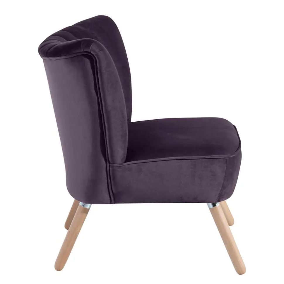 Sessel in Dunkellila und Buche Natur - Zunil