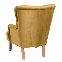 Sessel mit Ohren in Maisgelb und Buche - Amarello