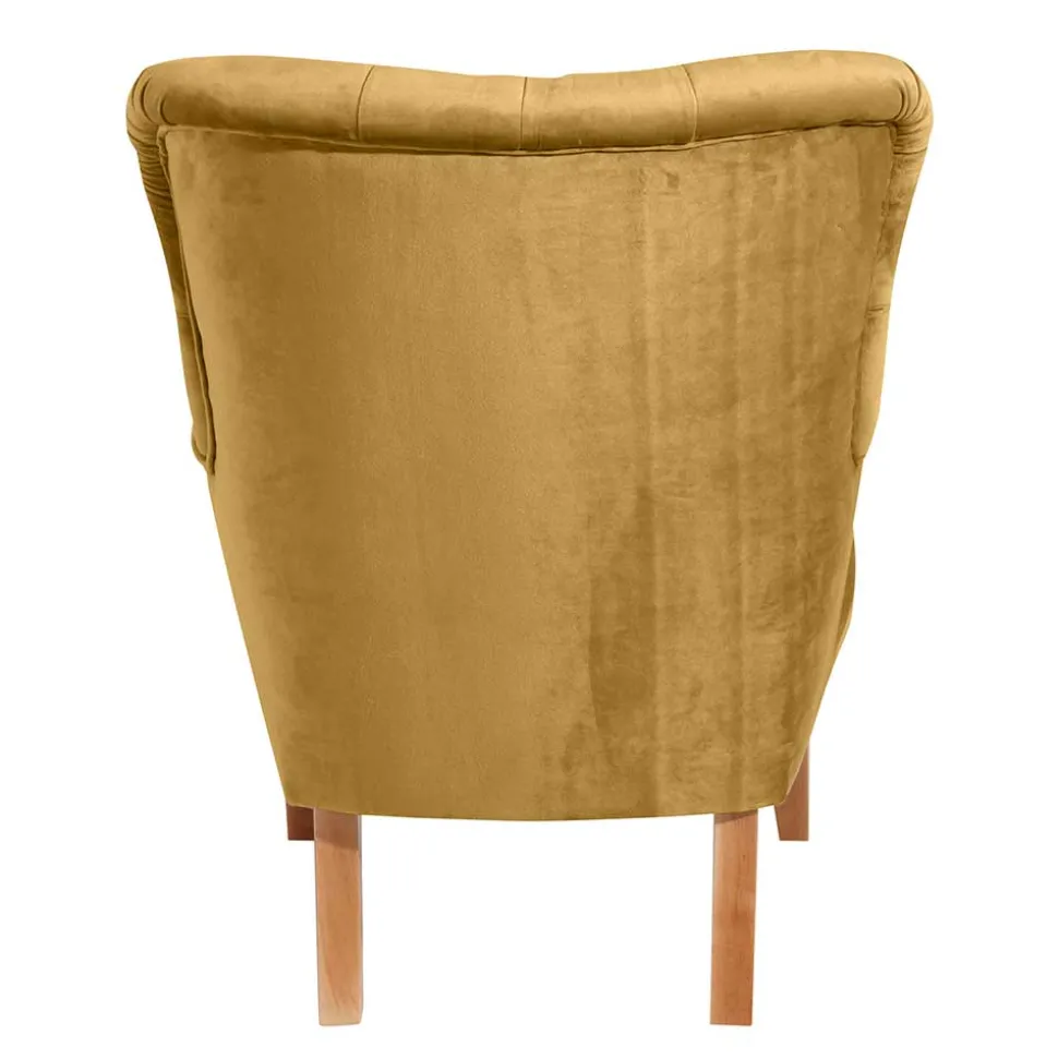 Sessel mit Ohren in Maisgelb und Buche - Amarello